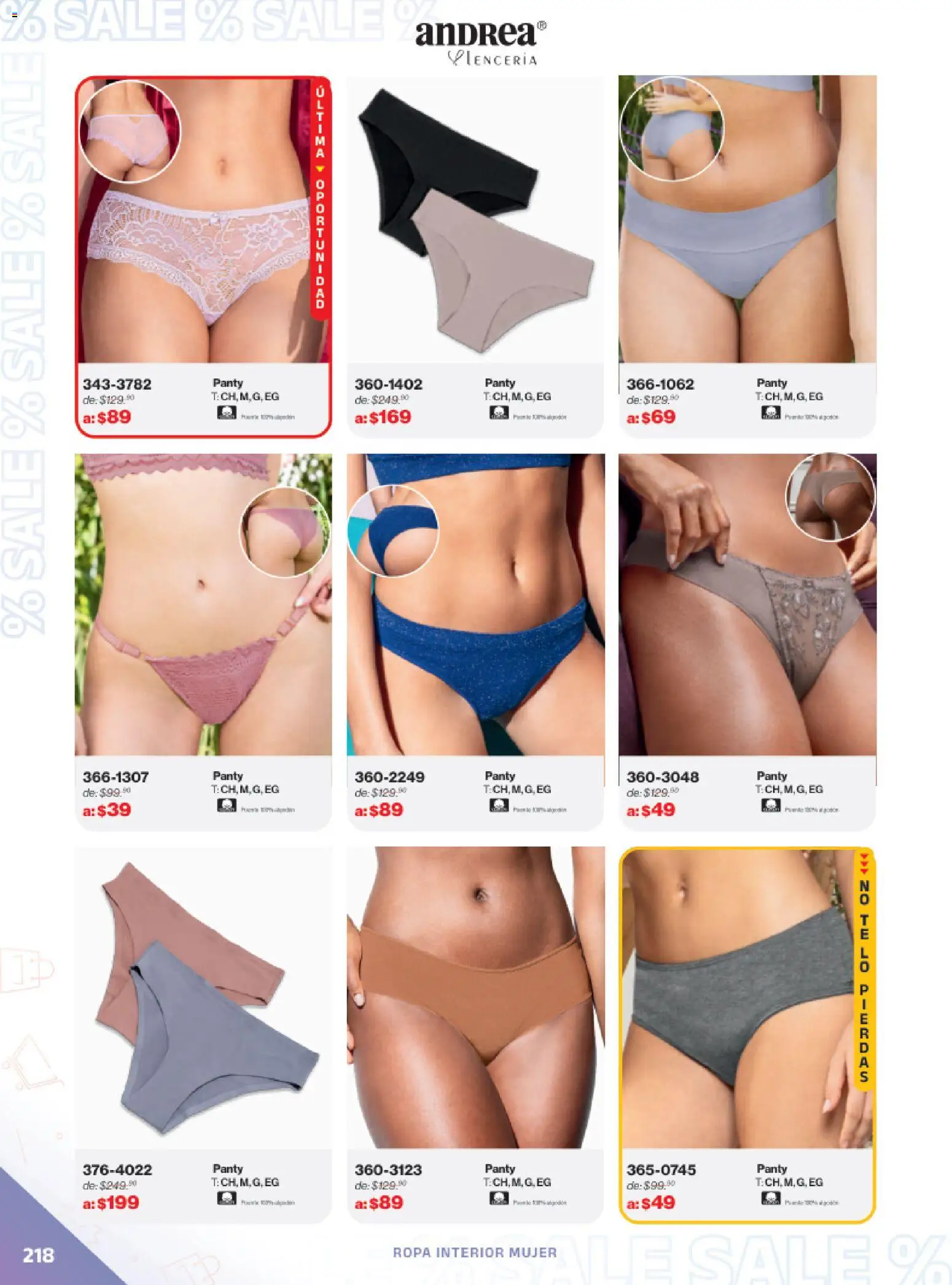 Vista previa las ofertas de la tienda Andrea - Catálogo Outlet desde el 21/12/2025 - Ropa, Ropa interior