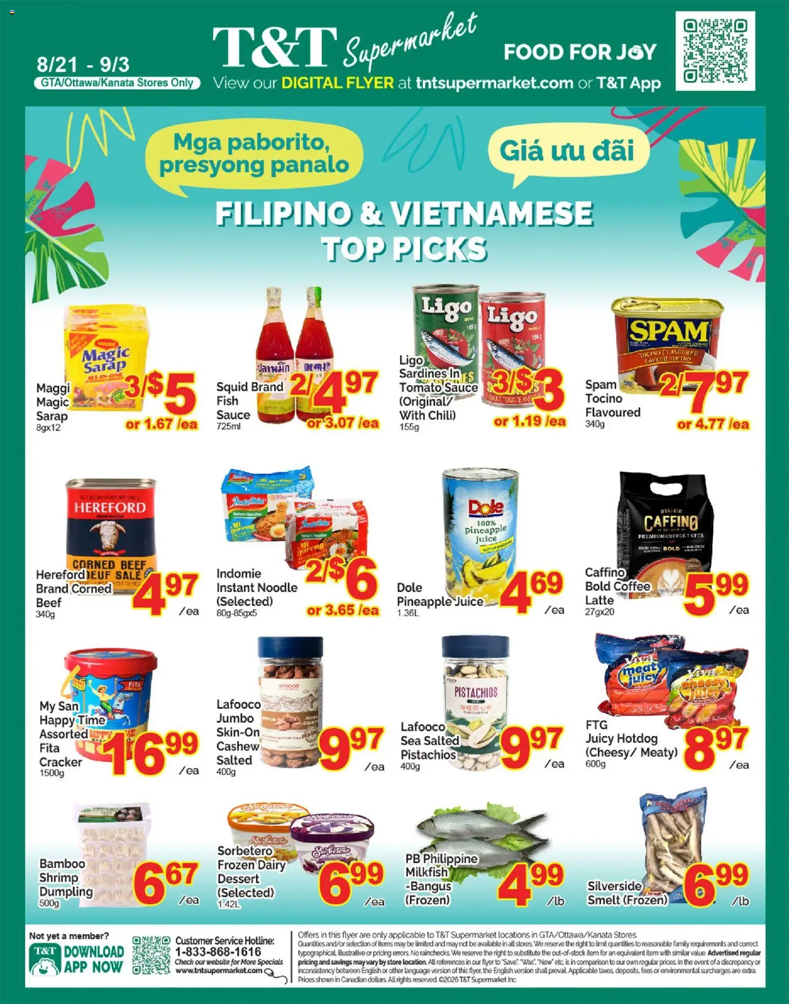 Preview of leaflet T&T Supermarket flyer - Filipino & Vietnamese Top Picks from shop T&T Supermarket is valid from Aug 21, 2026