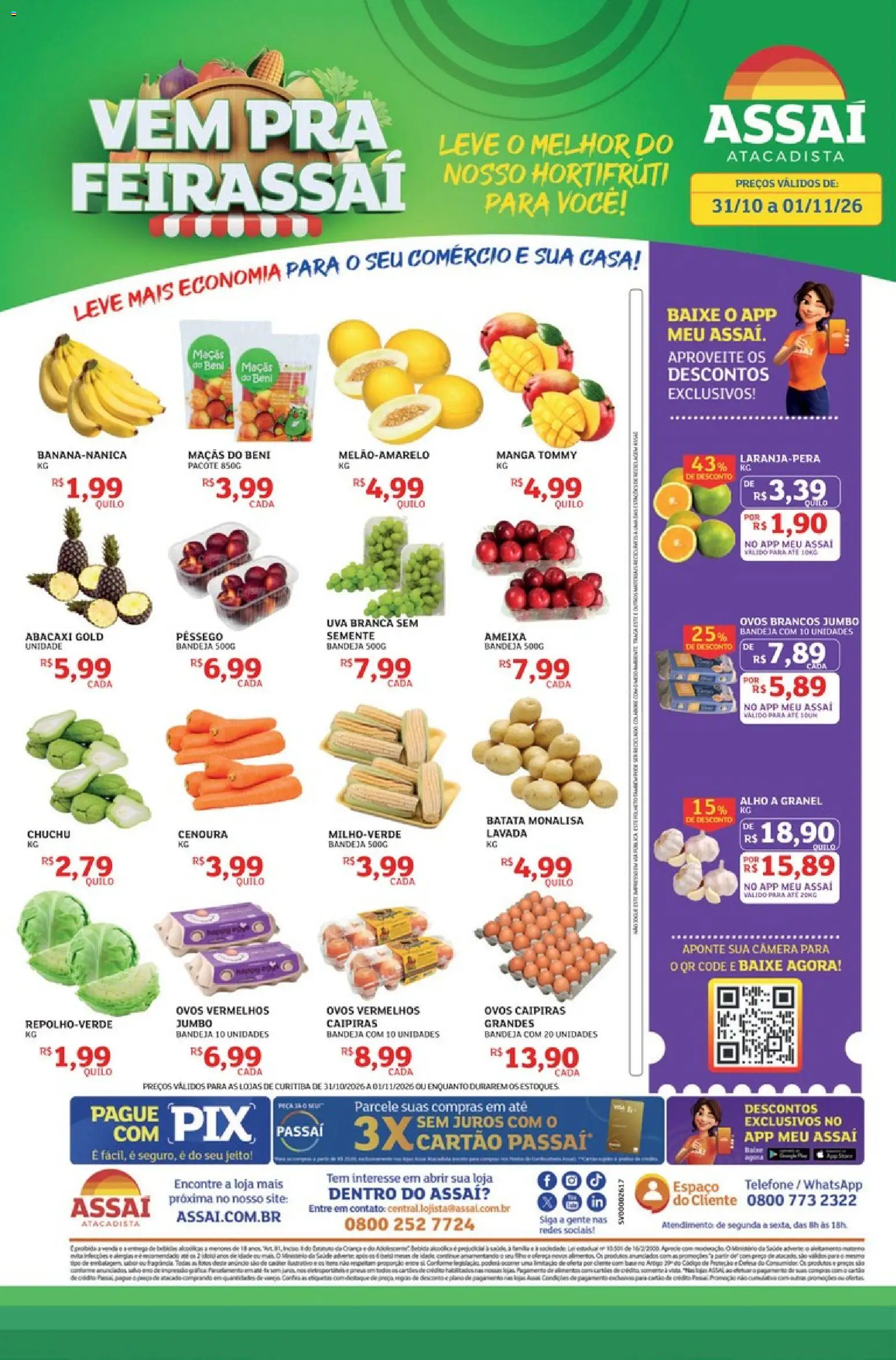 Pré-Visualização do folheto "Assaí Atacadista ofertas - PR" da loja Assaí Atacadista válido a partir de 31/10/2026
