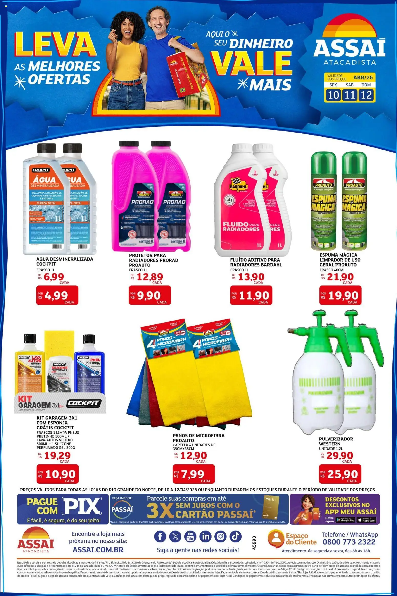 Pré-Visualização do folheto "Assaí Atacadista ofertas - RN" da loja Assaí Atacadista válido a partir de 10/04/2026 - Telefone, Pneu, Bebidas, Pneus, Base, Bebida, Pulverizador, Alimentos