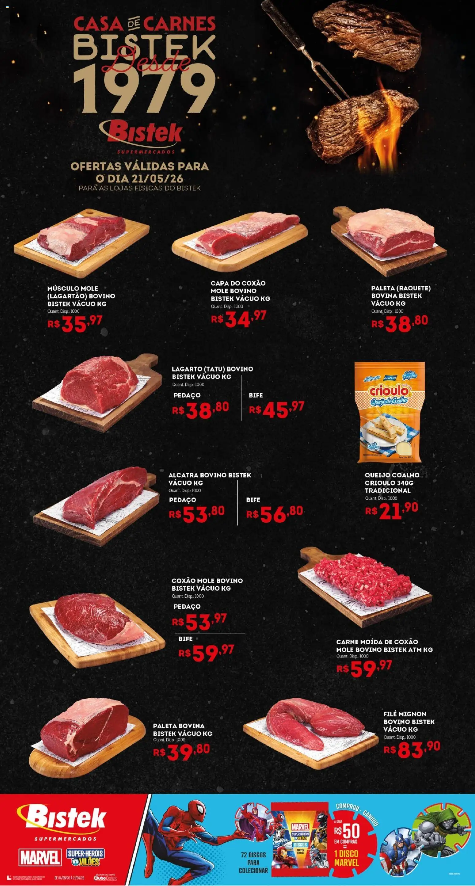 Pré-Visualização do folheto "Bistek Supermercados ofertas Quinta das Carnes" da loja Bistek Supermercados válido a partir de 21/05/2026
