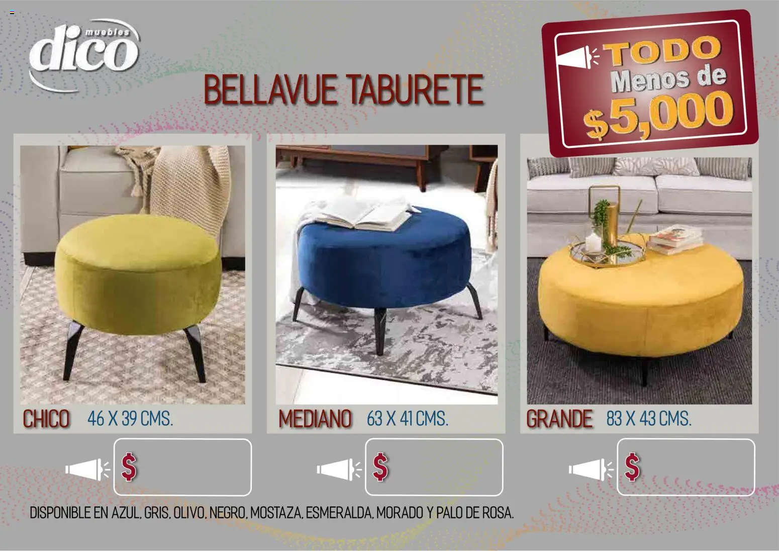 Vista previa las ofertas de la tienda Muebles Dico - Muebles Dico catálogo Todo menos de 5000 Pacifico desde el 09/04/2026 