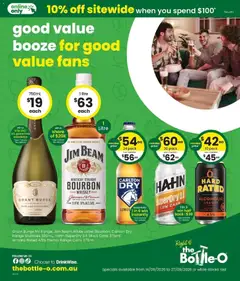 Preview of catalogue Good value booze for good value fans 14/09 from shop The Bottle-O valid 14/09/2026