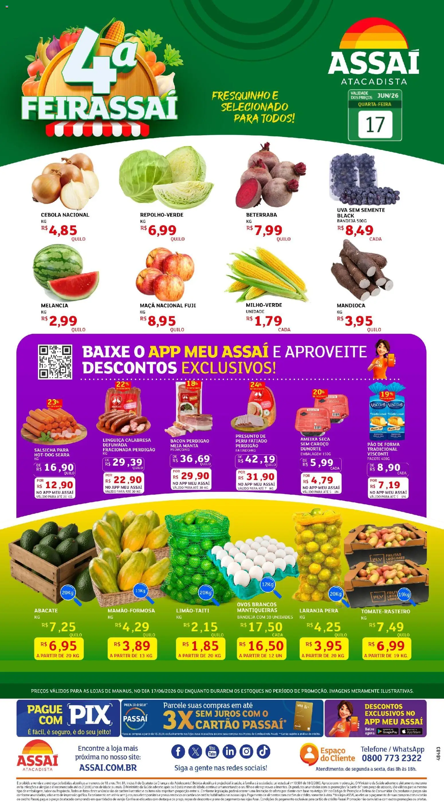 Pré-Visualização do folheto "Assaí Atacadista ofertas - AM" da loja Assaí Atacadista válido a partir de 17/06/2026