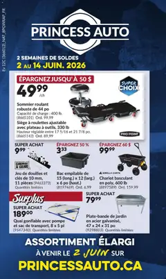 Un aperçu du dépliant Princess Auto circulaire - 2 Semaines de Soldes ! du magasin Princess Auto est valide à partir 2 juin 2026