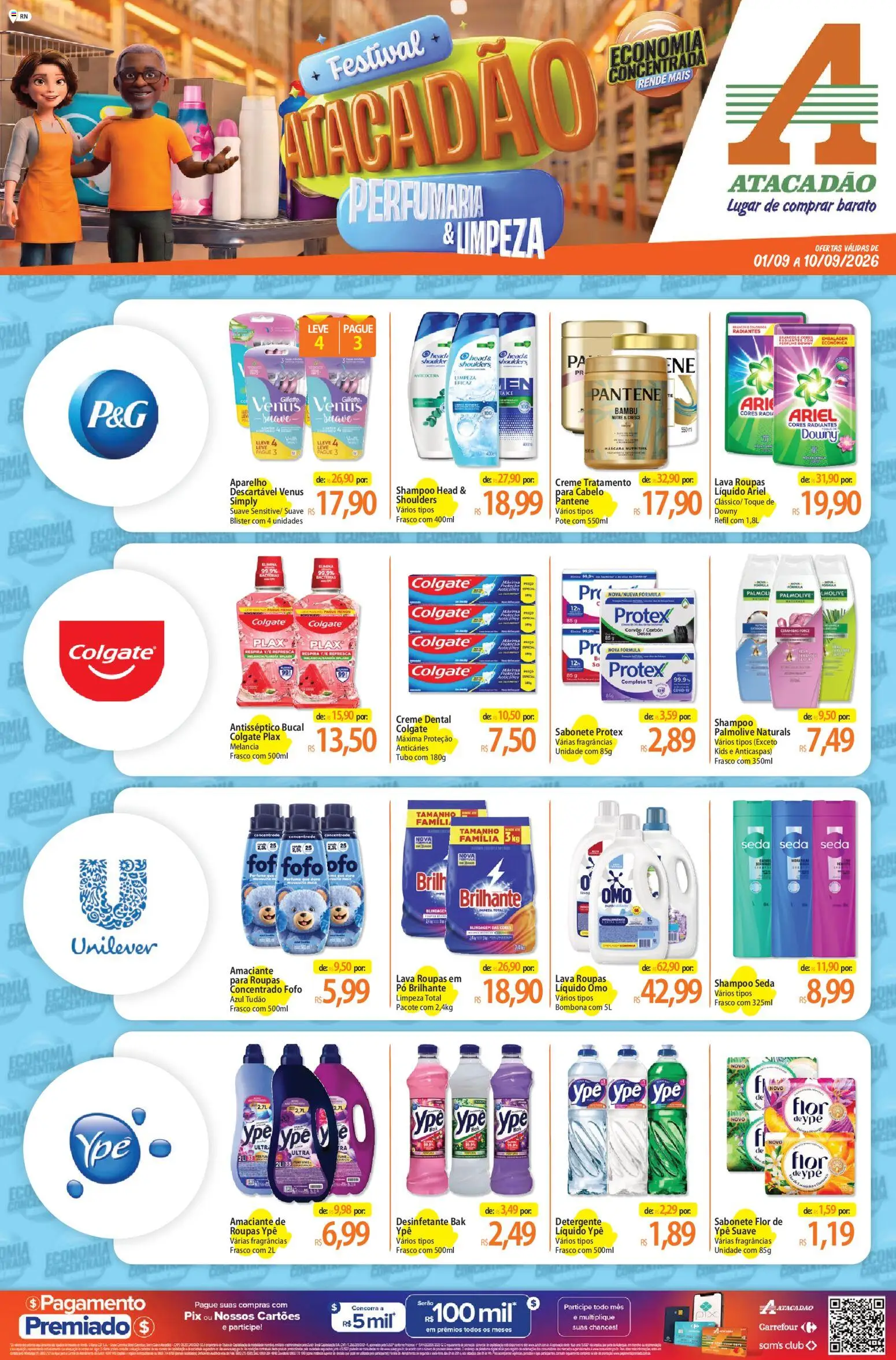 Pré-Visualização do folheto "Atacadão ofertas - RN" da loja Atacadão válido a partir de 01/09/2026 - Perfume, Ariel, Sabonete, Desinfetante, Detergente, Creme, Amaciante, Creme dental