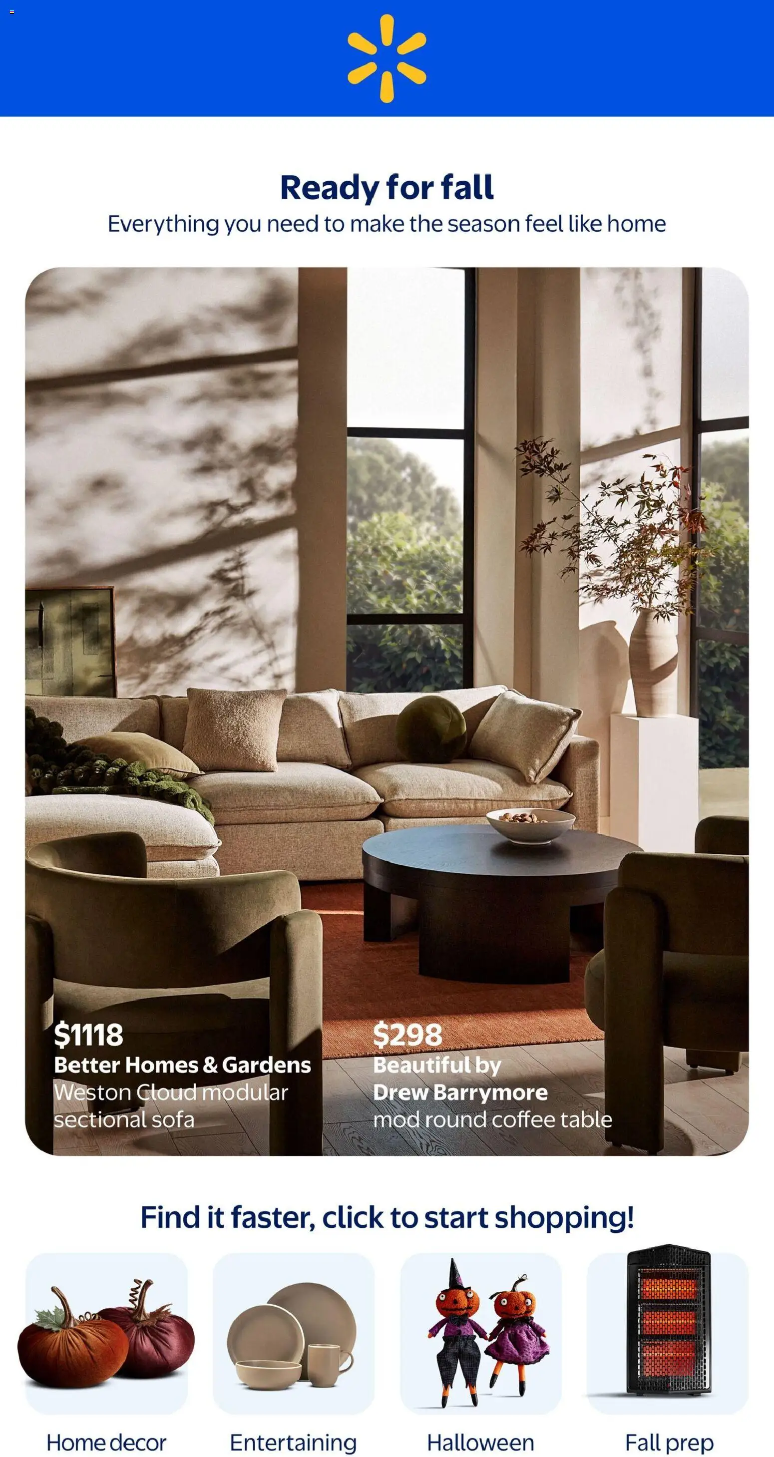 Preview of leaflet Walmart flyer - Ready for fall from shop Walmart is valid from Sep 10, 2026 - Glasses, Wine