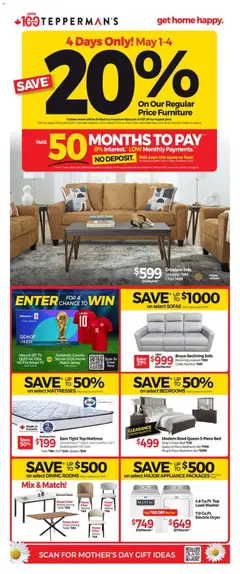 Un aperçu du dépliant Tepperman's weekly flyer / circulaire du magasin Tepperman's est valide à partir 1 mai 2026