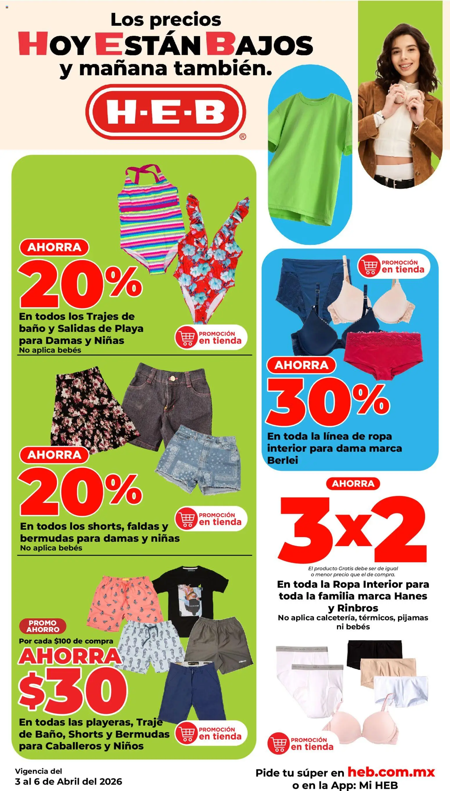 Vista previa las ofertas de la tienda H-E-B - H-E-B folleto desde el 03/04/2026 - Baño, Ropa, Traje, Faldas, Bermudas, Ropa interior