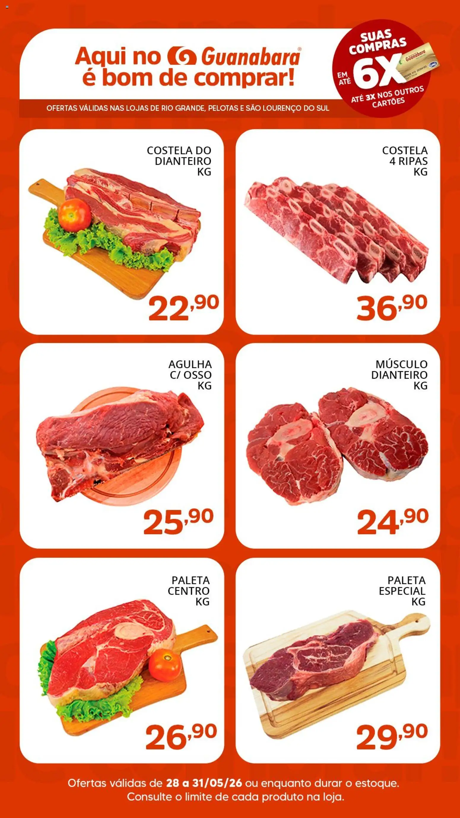Pré-Visualização do folheto "Supermercado Guanabara ofertas Carne" da loja Supermercado Guanabara válido a partir de 28/05/2026