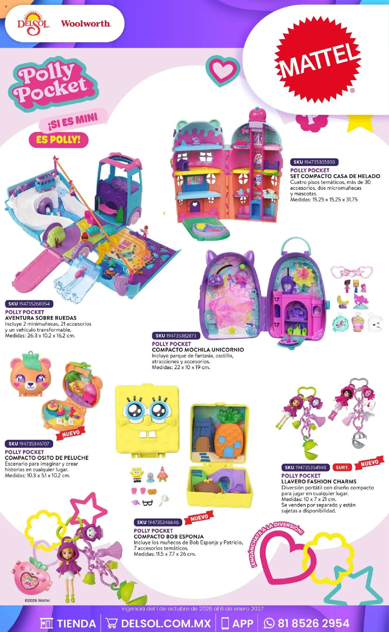 Vista previa las ofertas de la tienda Del Sol y Woolworth - Del Sol y Woolworth catálogo El Castillo del Juguete desde el 01/10/2026 - Mochila, Helado, Esponja, Llavero, Sobre
