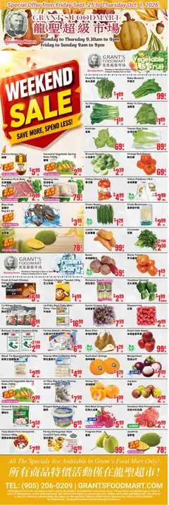 Preview of leaflet Oceans weekly flyer - Grant’s Foodmart from shop Oceans is valid from Sep 25, 2026