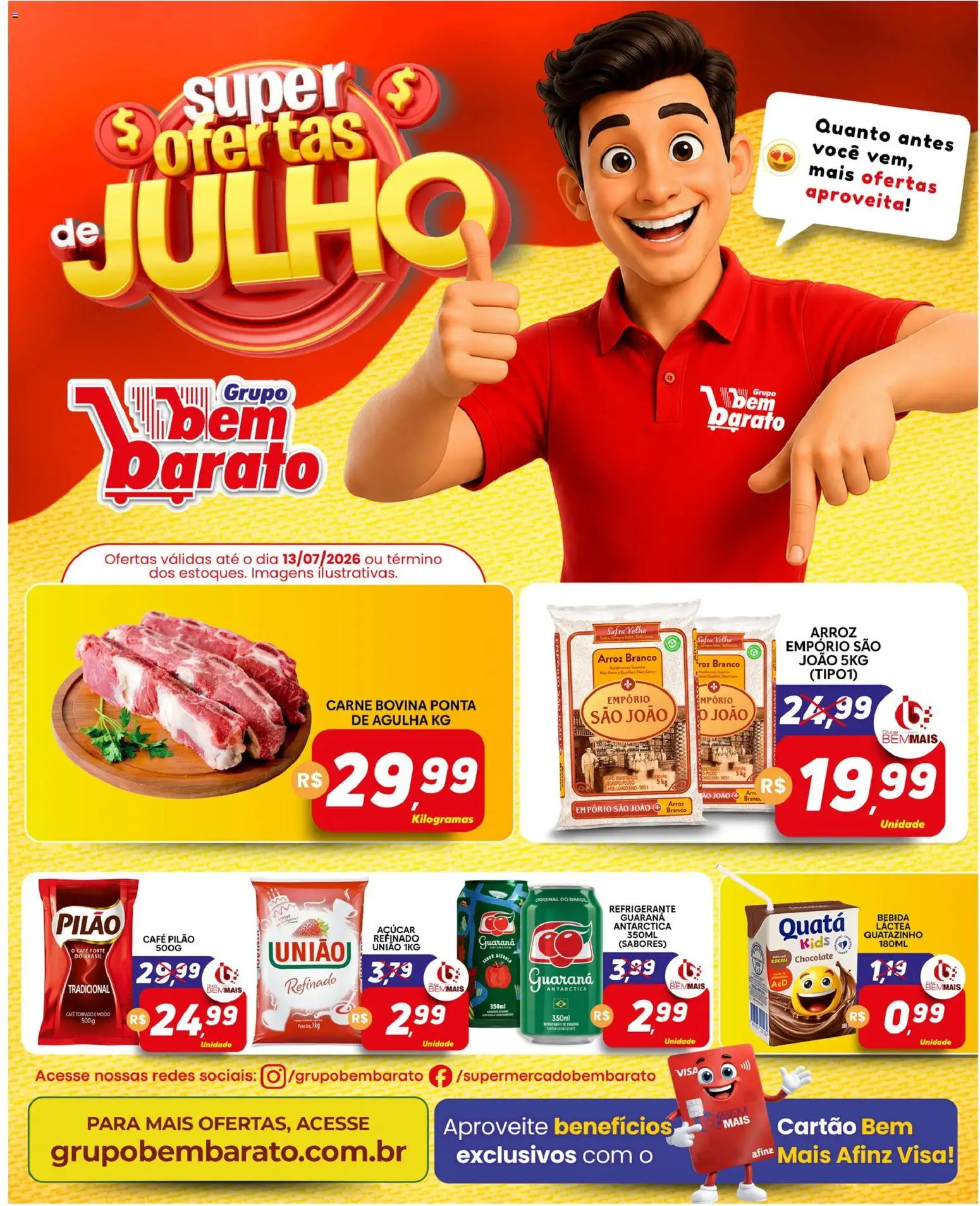 Pré-Visualização do folheto "Supermercado Bem Barato - Ofertas da semana" da loja Supermercado Bem Barato válido a partir de 07/07/2026