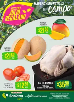 Vista previa las ofertas de la tienda Soriana - Soriana Martes y Miércoles del Campo Súper: Ver, Tab, Chis, Camp, Yuc y Q. Roo desde el 21/07/2026 