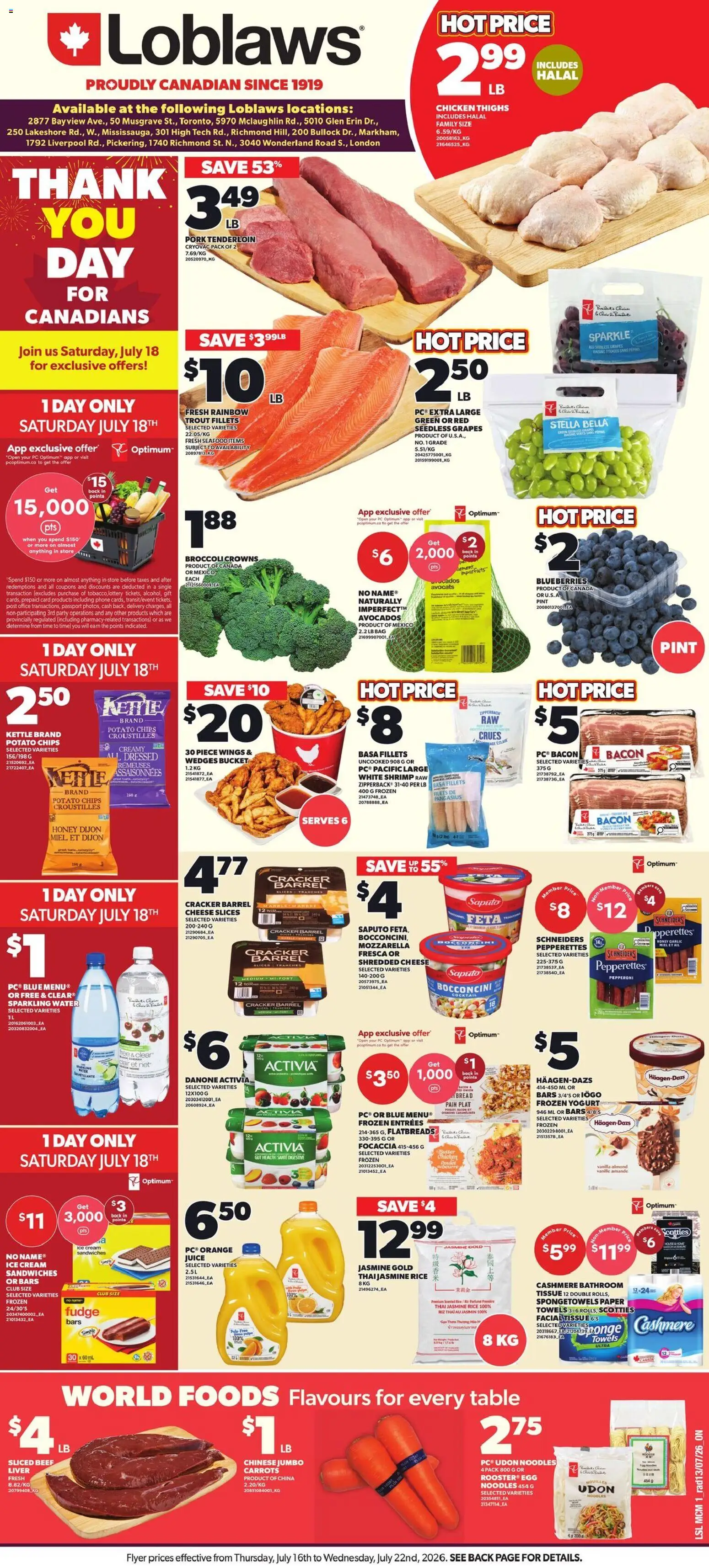 Preview of leaflet Loblaws weekly flyer / circulaire from shop Loblaws is valid from Jul 16, 2026