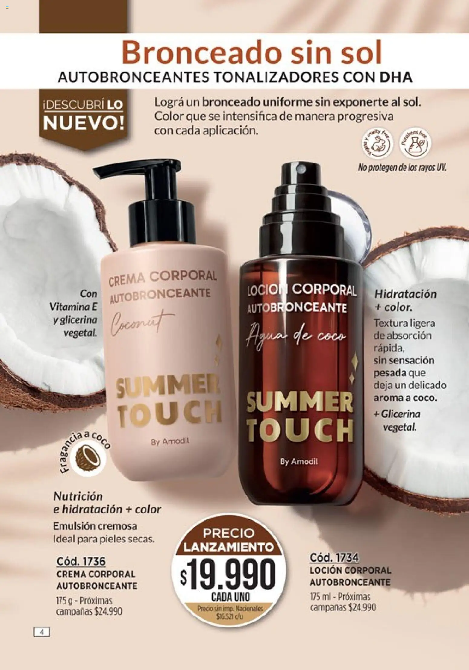 Vista previa del folleto de la tienda Amodil válido desde el 01/10/2026 - Agua, Coco, Crema, Loción, Emulsión, Loción corporal