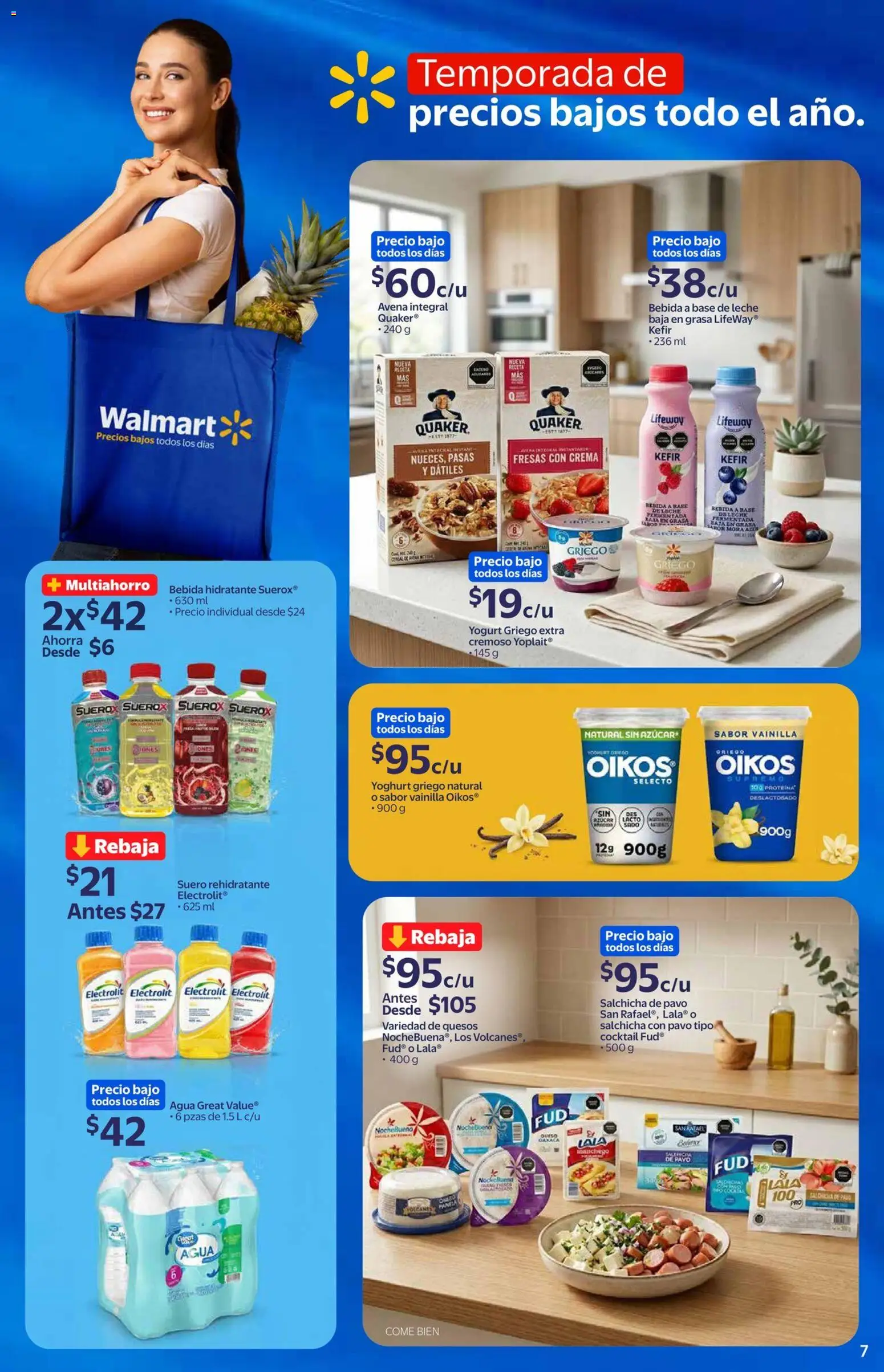 Vista previa las ofertas de la tienda Walmart Express - Walmart Express folleto desde el 03/06/2026 - Agua, Fresas, Leche, Avena, Crema, Vainilla, Salchicha, Kéfir