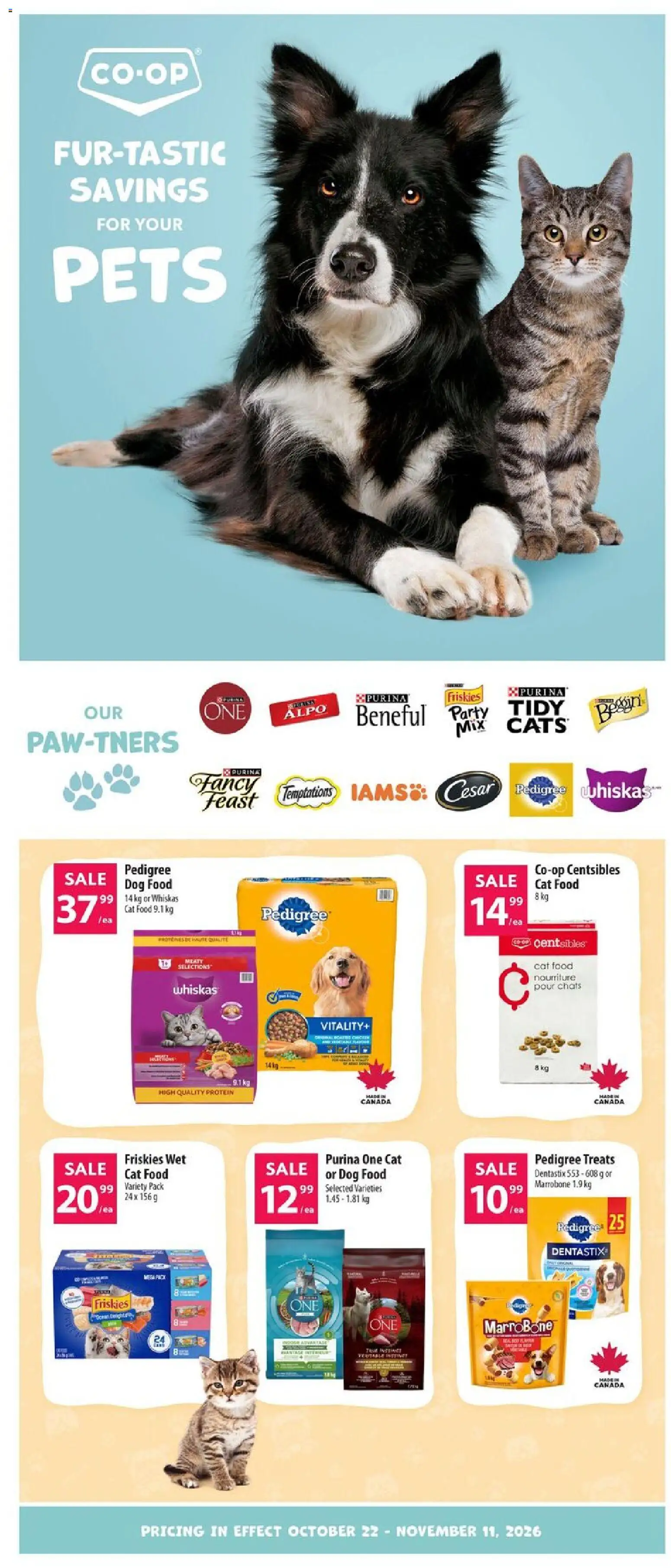 Preview of leaflet Co-op Food flyer - Fur-tastic saving for your pets from shop Co-op Food is valid from Oct 22, 2026