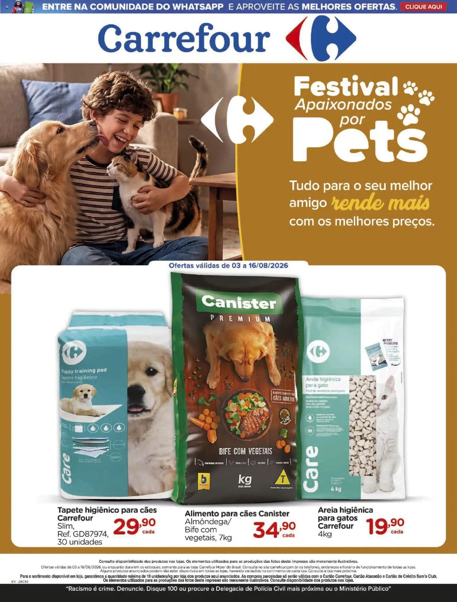 Pré-Visualização do folheto "Carrefour ofertas Pets" da loja Carrefour válido a partir de 03/08/2026