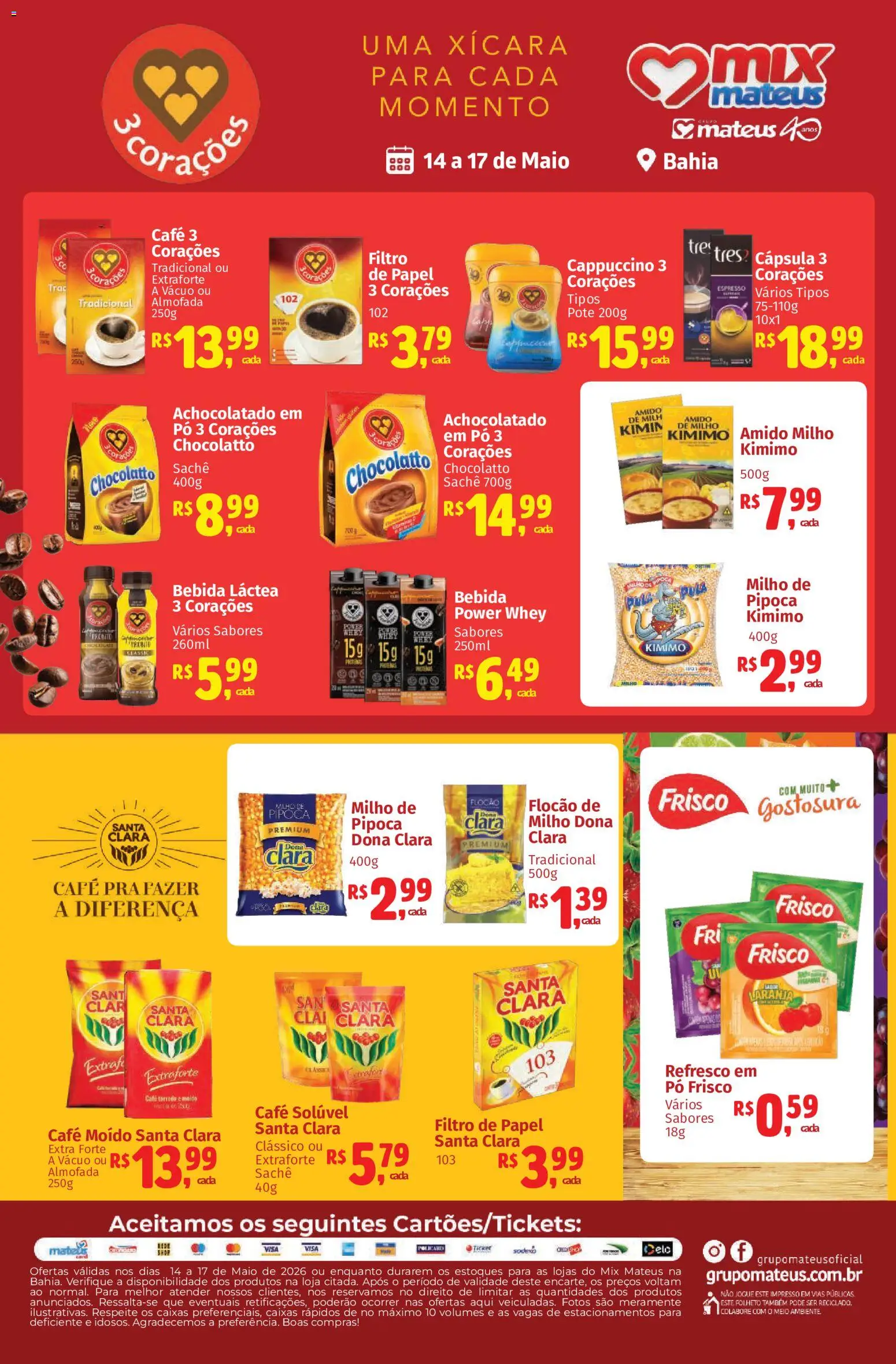 Pré-Visualização do folheto "Mateus ofertas Trade 3 corações" da loja Mateus válido a partir de 14/05/2026