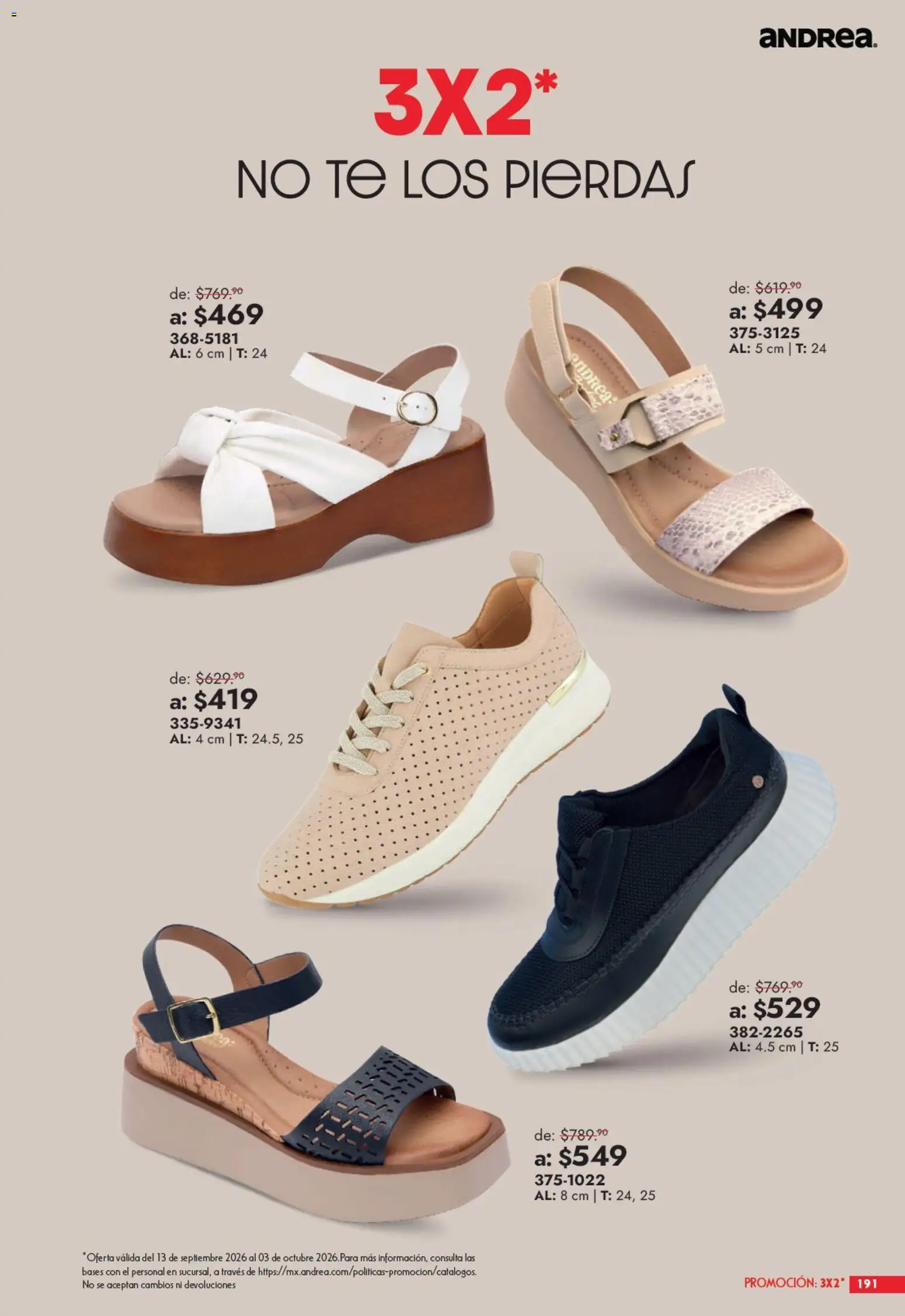 Vista previa las ofertas de la tienda Andrea - Andrea catálogo Outlet desde el 13/09/2026 