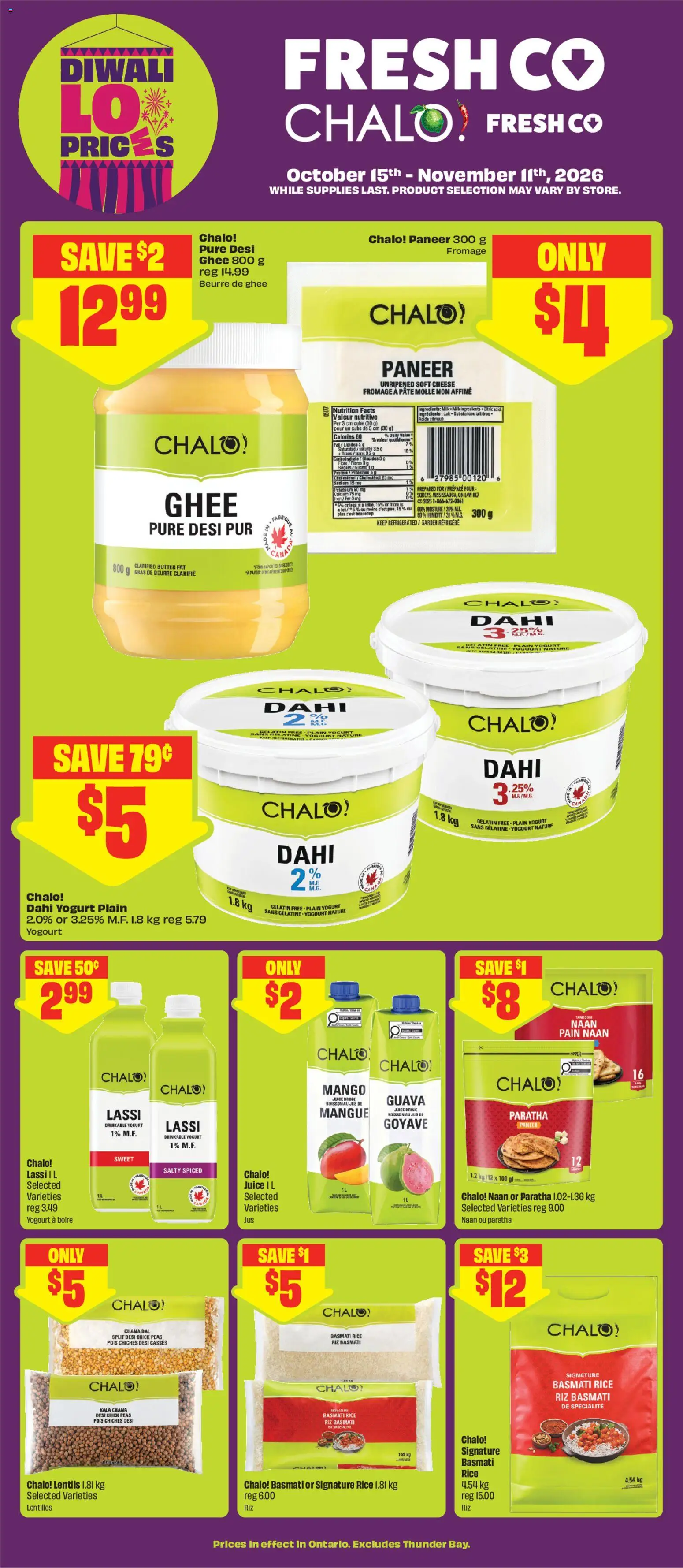 Preview of leaflet FreshCo flyer - Diwali low prices from shop FreshCo is valid from Oct 15, 2026