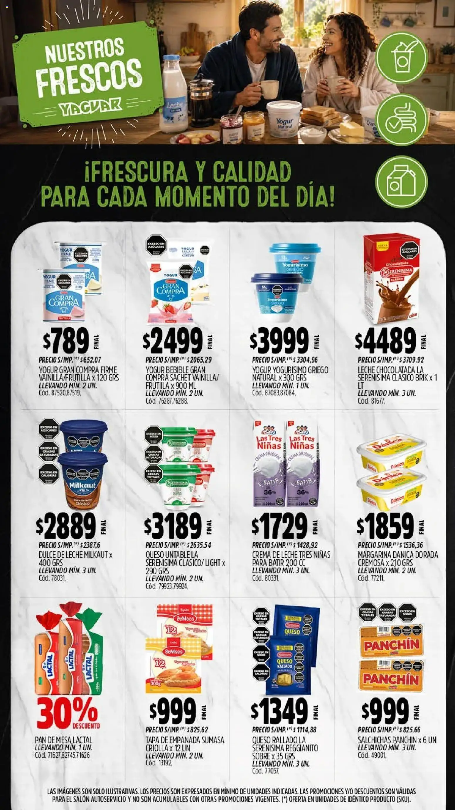 Vista previa del folleto de la tienda Yaguar válido desde el 28/09/2026 - Queso, Pan, Mesa, Crema de leche, Chocolatada, Leche, Queso rallado, Dulce
