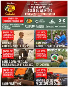 Un aperçu du dépliant Cabelas Weekend Sale Flyer du magasin Cabelas est valide à partir 30 juill. 2026