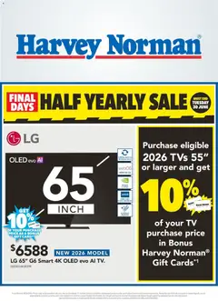 Preview of catalogue Harvey Norman Half Early Deals on TV and Audio from shop Harvey Norman valid 27 Jun 2026