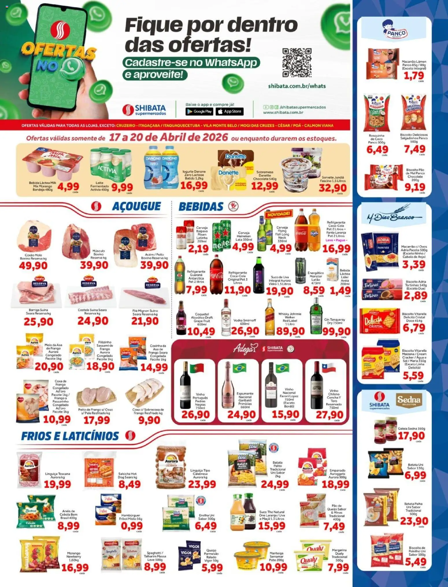 Pré-Visualização do folheto "Shibata - Ofertas da semana" da loja Shibata válido a partir de 17/04/2026 - Água, Batata, Massa, Refrigerante, Talharim, Energético, Polvilho, Margarina