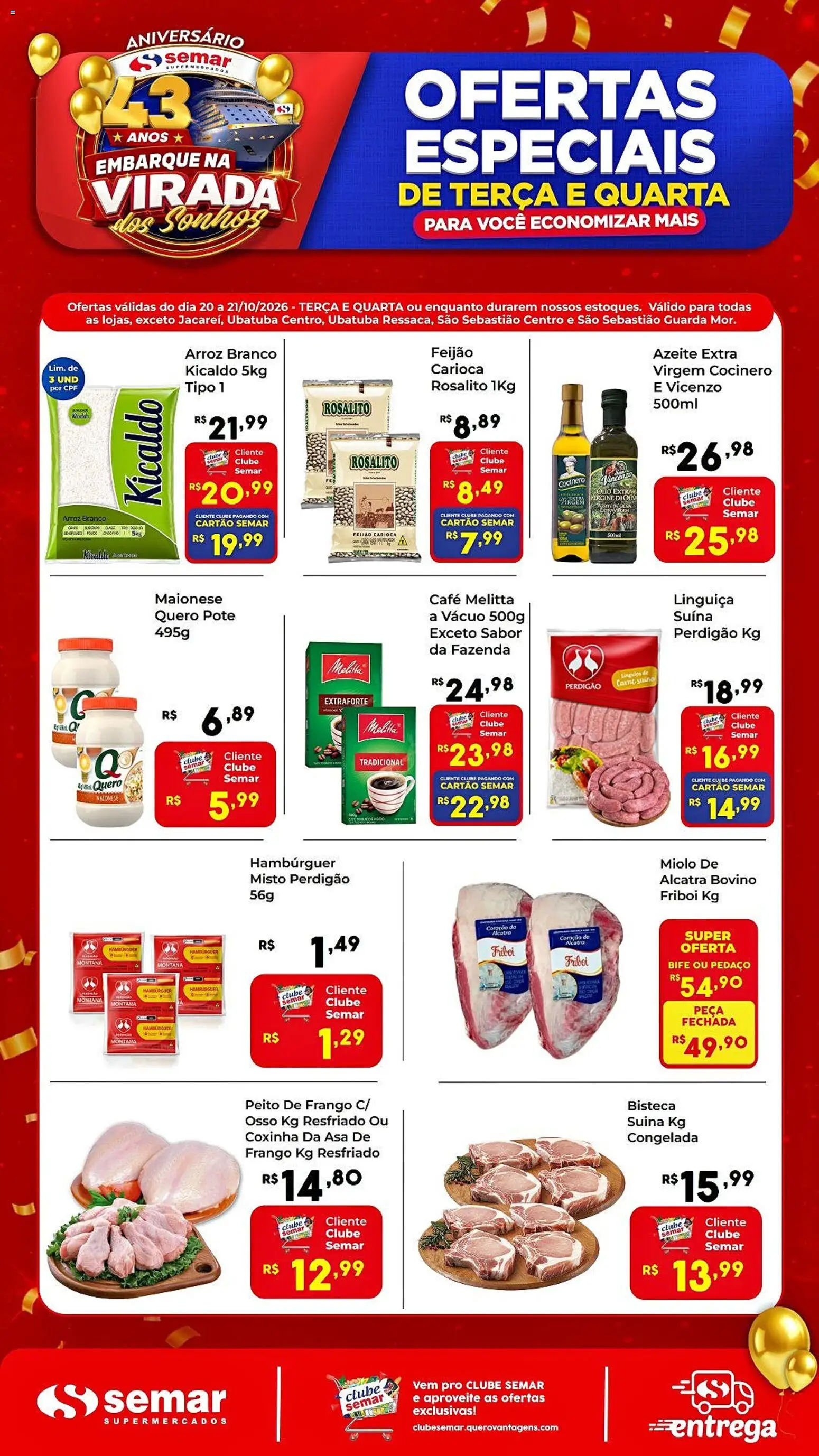 Pré-Visualização do folheto "Semar Supermercado - Ofertas da semana" da loja Semar Supermercado válido a partir de 20/10/2026
