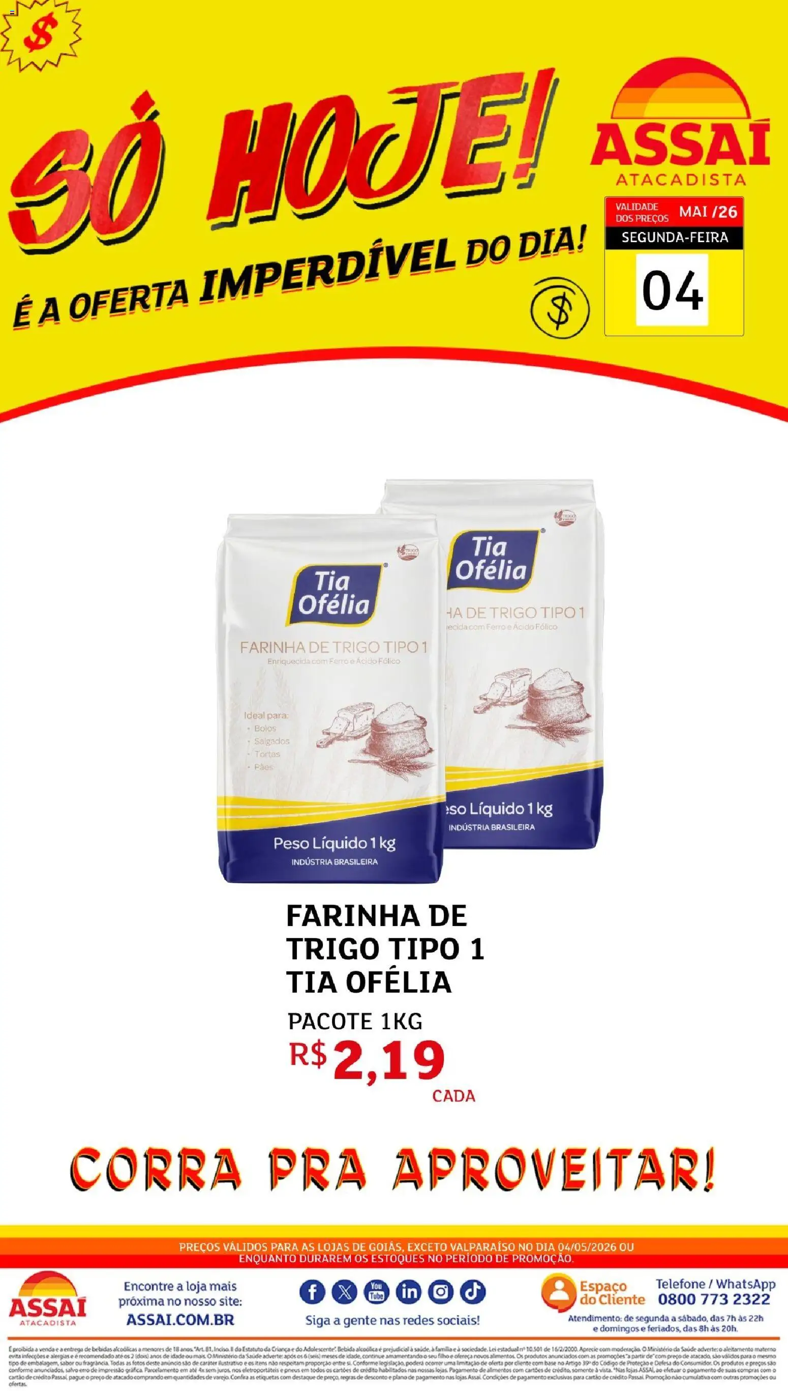 Pré-Visualização do folheto "Assaí Atacadista ofertas - GO" da loja Assaí Atacadista válido a partir de 04/05/2026