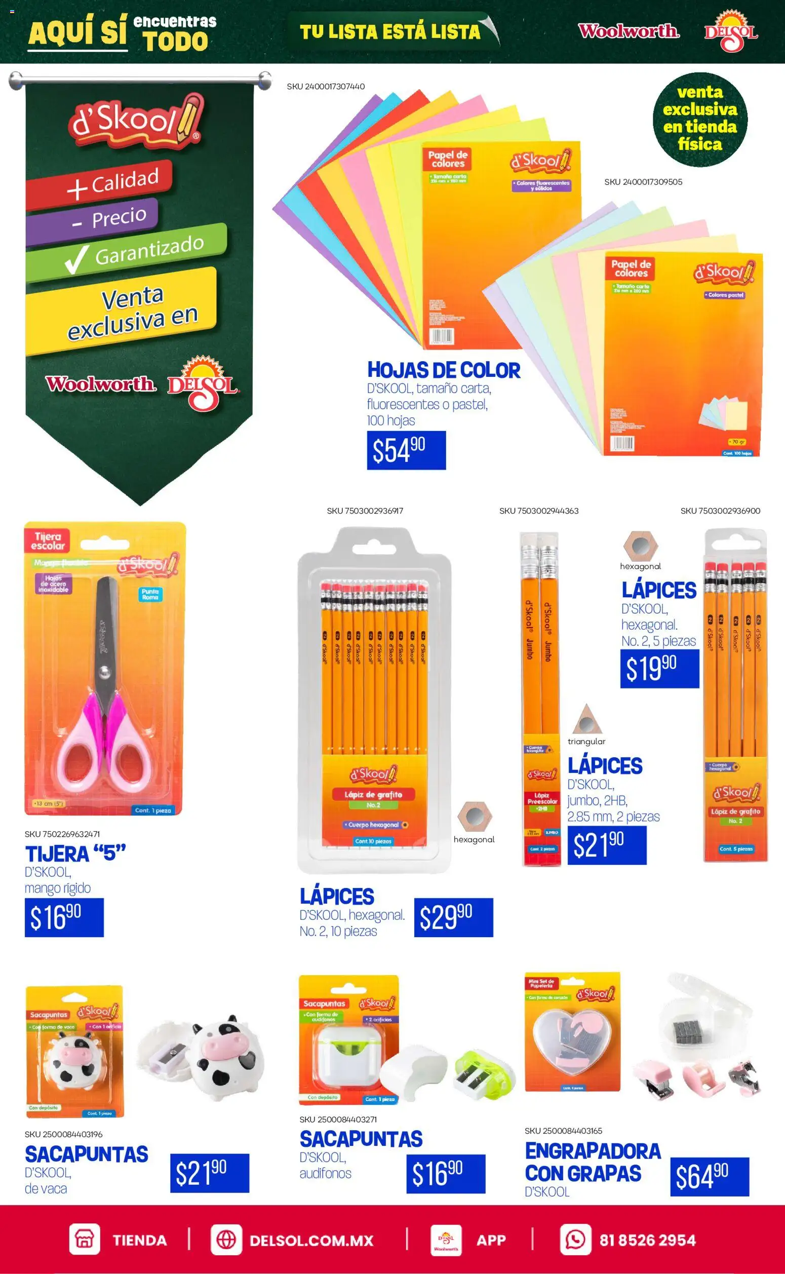 Vista previa las ofertas de la tienda Del Sol y Woolworth - Del Sol y Woolworth catálogo Back To School desde el 25/06/2026 