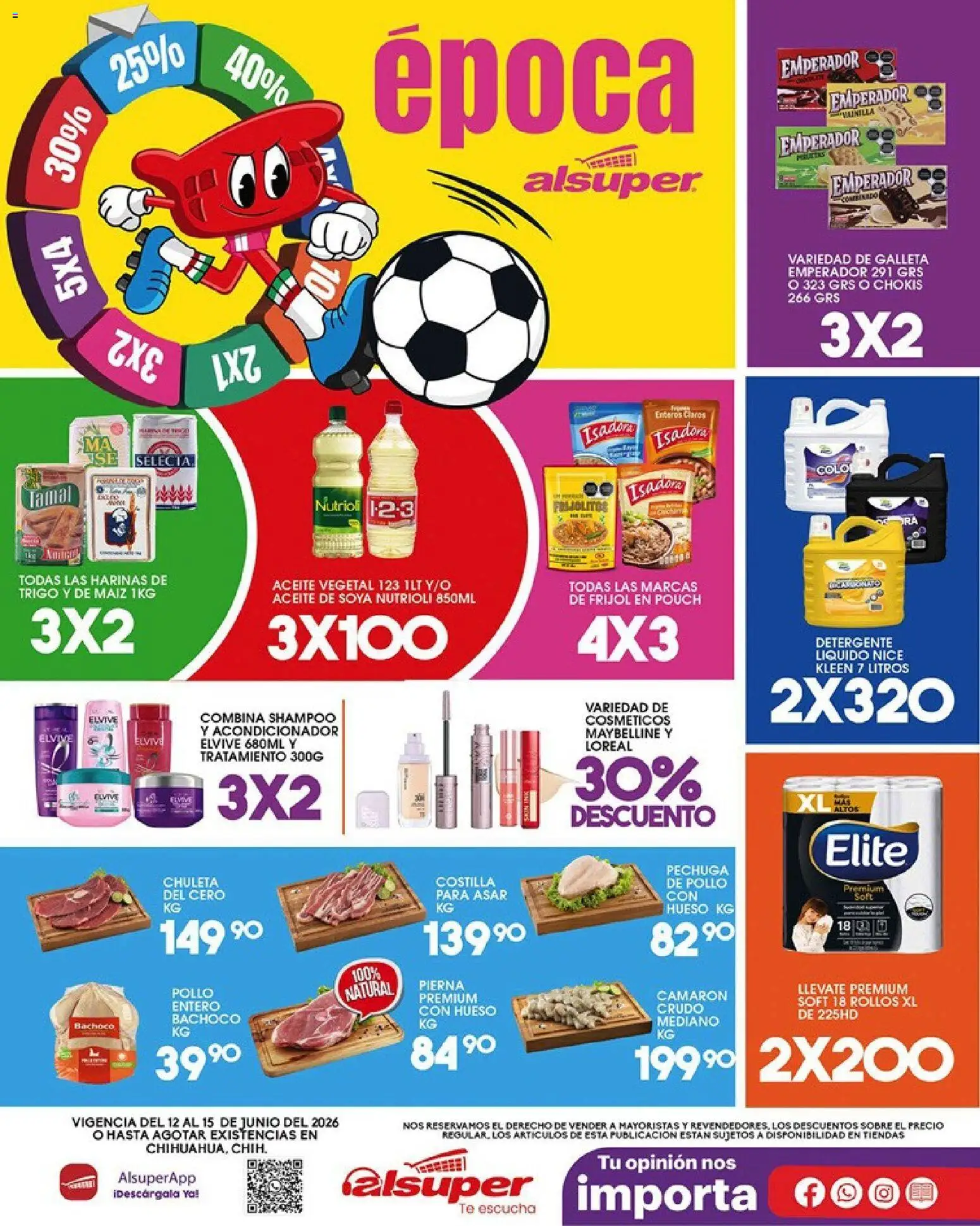 Vista previa las ofertas de la tienda Alsuper - Alsuper folleto Chihuahua-Ciudad desde el 12/06/2026 - Pollo, Té, Maíz, Aceite, Detergente, Aceite vegetal, Chuleta, Detergente líquido