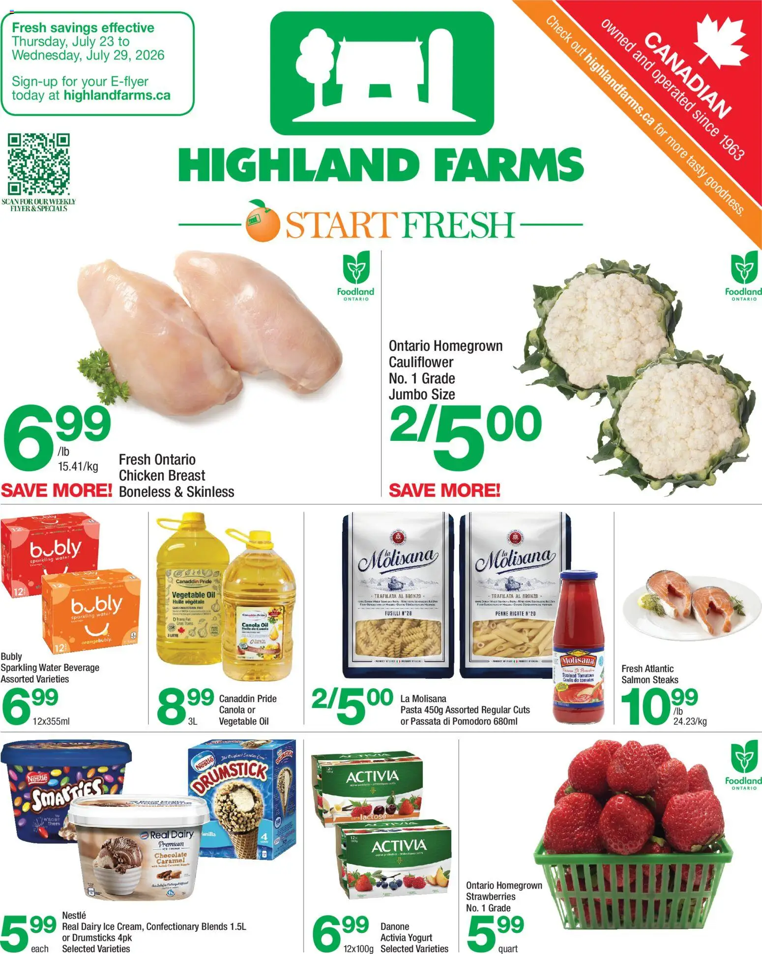 Preview of leaflet Highland Farms weekly flyer / circulaire from shop Highland Farms is valid from Jul 23, 2026