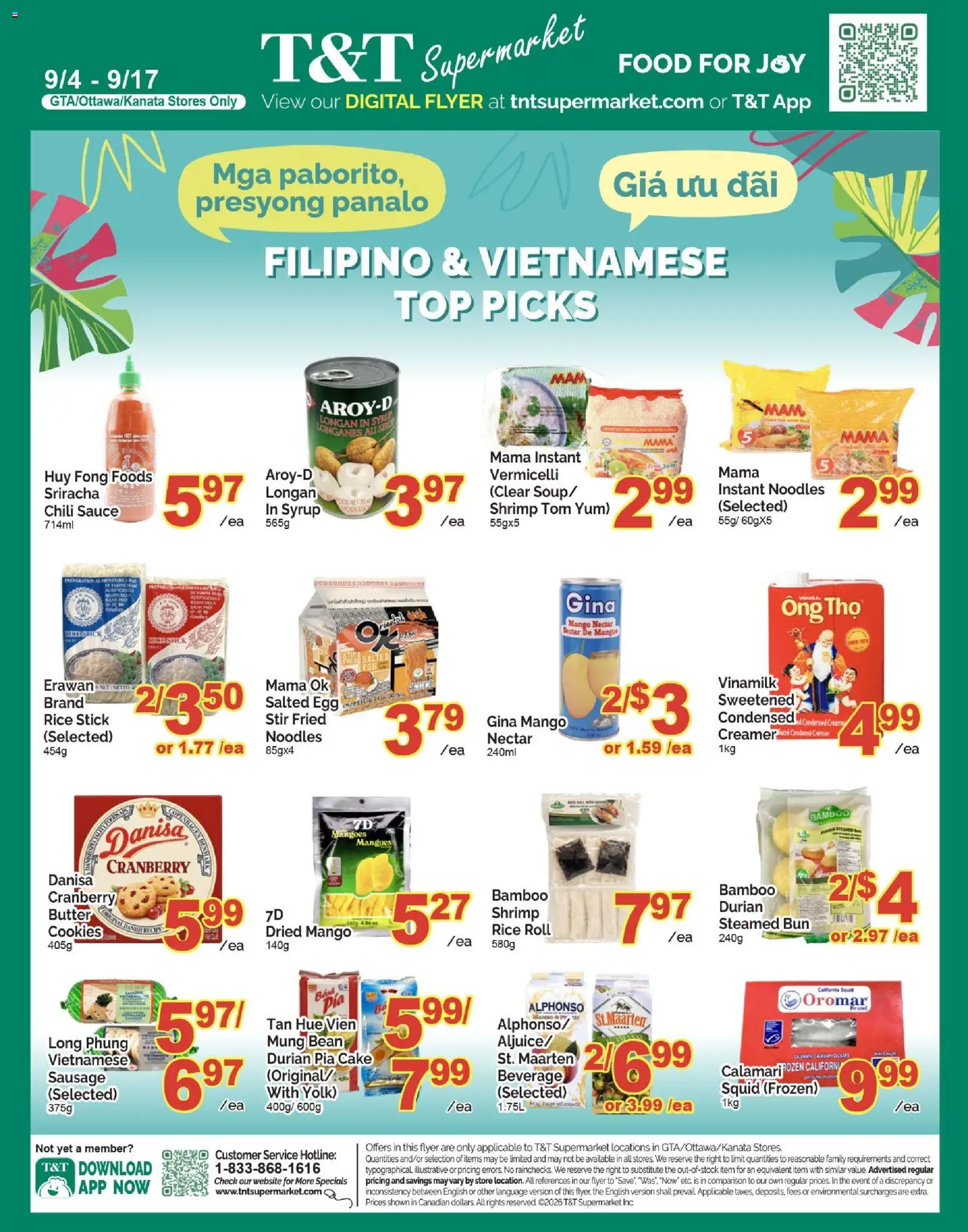 Preview of leaflet T&T Supermarket flyer - Filipino & Vietnamese Top Picks from shop T&T Supermarket is valid from Sep 04, 2026