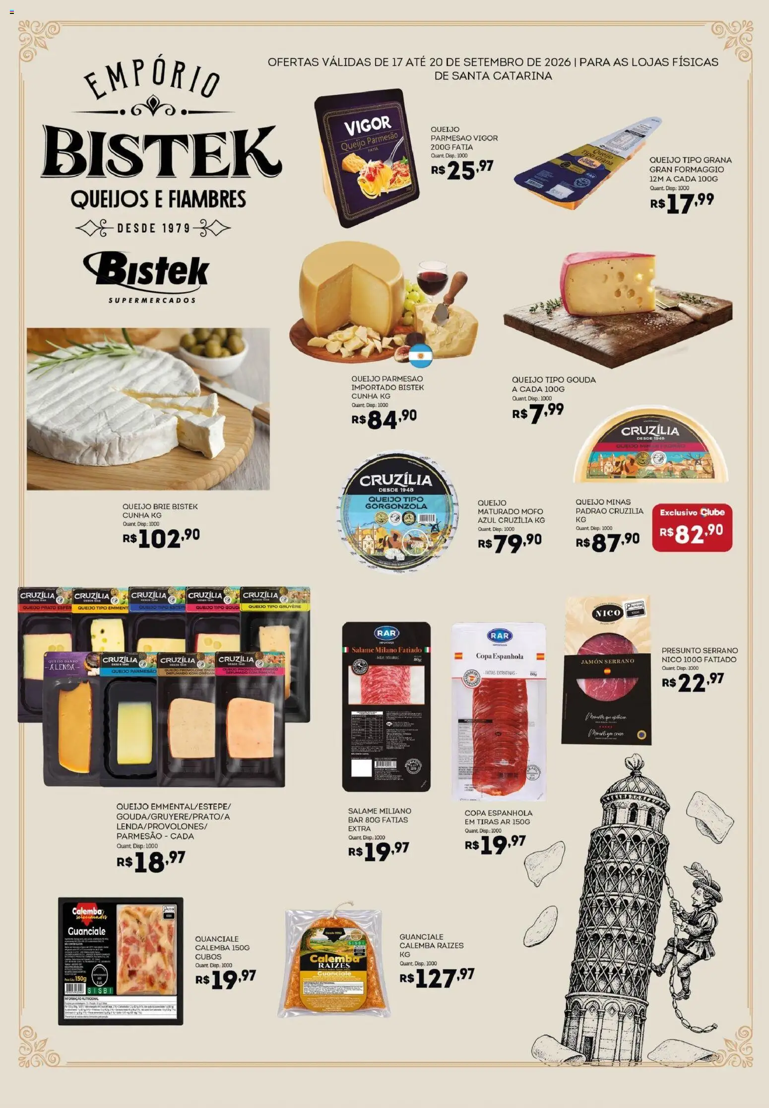 Pré-Visualização do folheto "Bistek Supermercados ofertas Empório" da loja Bistek Supermercados válido a partir de 17/09/2026
