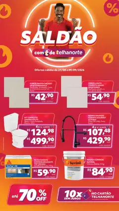 Pré-Visualização do folheto "Telhanorte - Ofertas atuais" da loja Telhanorte válido a partir de 27/08/2026