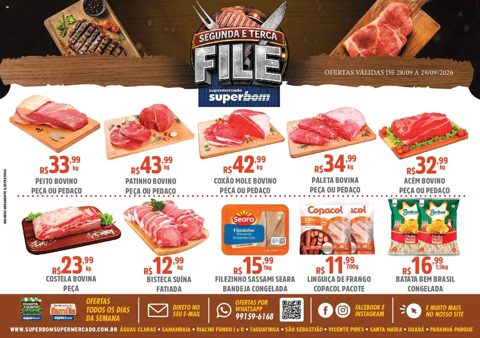 Pré-Visualização do folheto "Superbom - Ofertas da semana" da loja Superbom válido a partir de 28/09/2026 - Batata, Frango, Linguiça, Bandeja, Costela bovina, Acém, Coxão mole