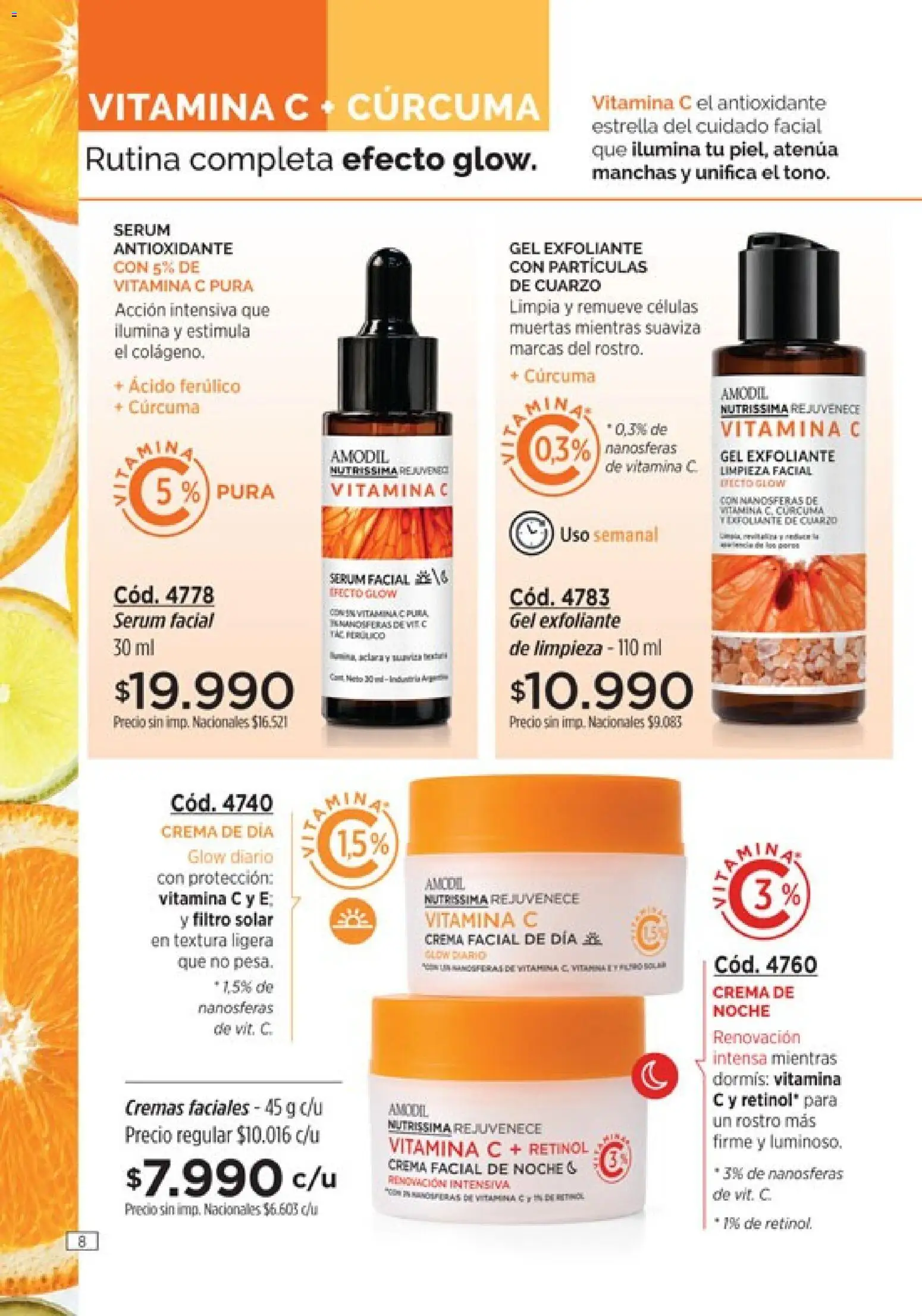Vista previa del folleto de la tienda Amodil válido desde el 01/10/2026 - Curcuma, Serum, Crema, Exfoliante, Crema facial