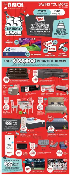 Preview of leaflet The Brick weekly flyer / circulaire from shop The Brick is valid from Jul 16, 2026