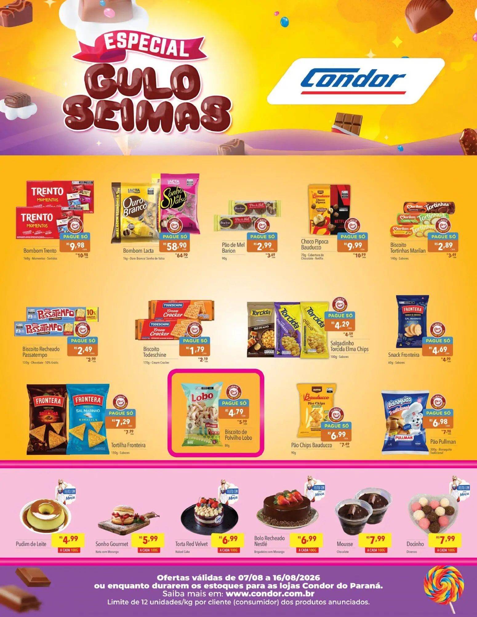 Pré-Visualização do folheto "Supermercados Condor ofertas Guloseimas" da loja Supermercados Condor válido a partir de 07/08/2026
