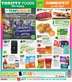 Un aperçu du dépliant Thrifty Foods weekly flyer / circulaire du magasin Thrifty Foods est valide à partir 23 juill. 2026