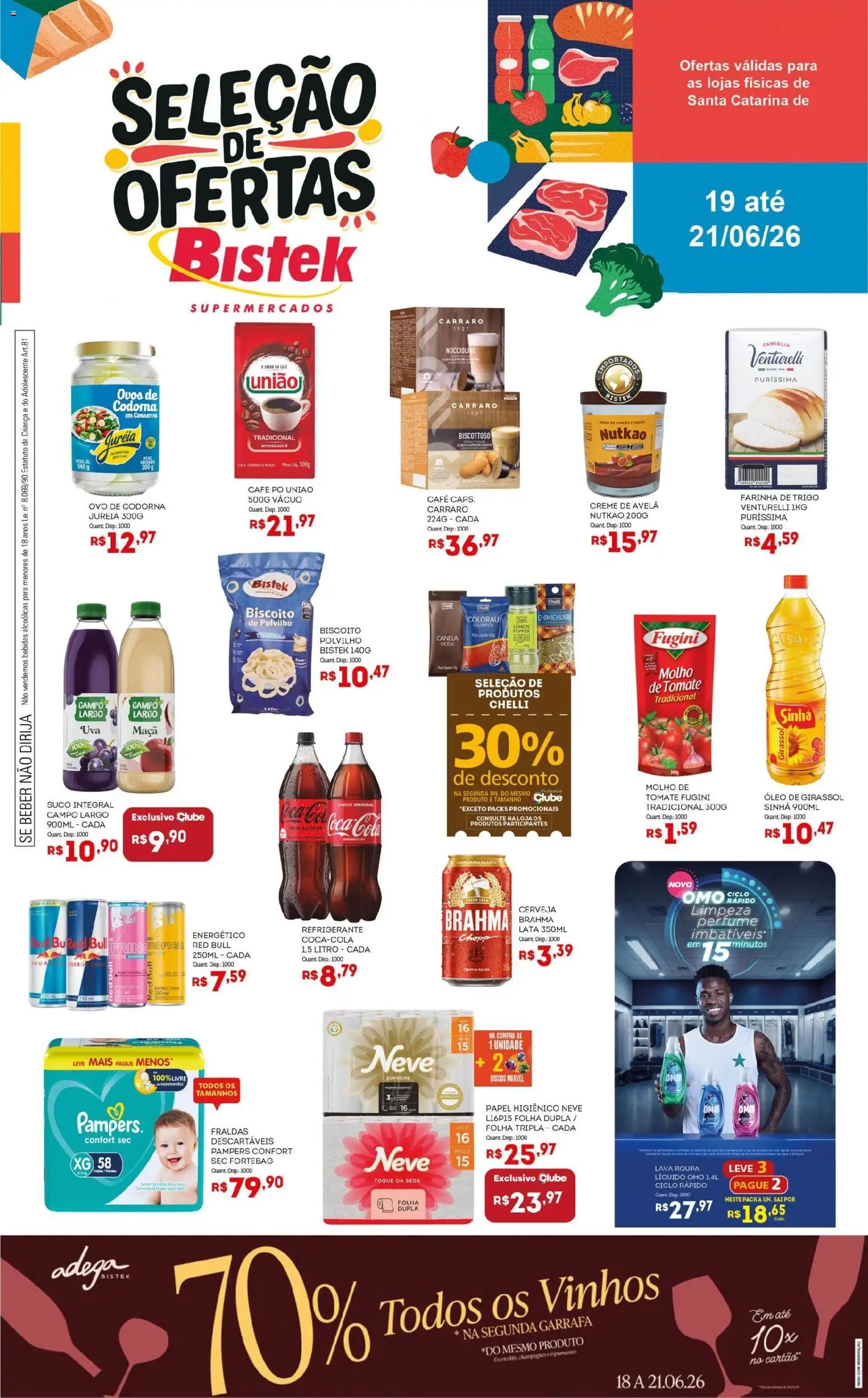 Pré-Visualização do folheto "Bistek Supermercados ofertas Seleção" da loja Bistek Supermercados válido a partir de 19/06/2026