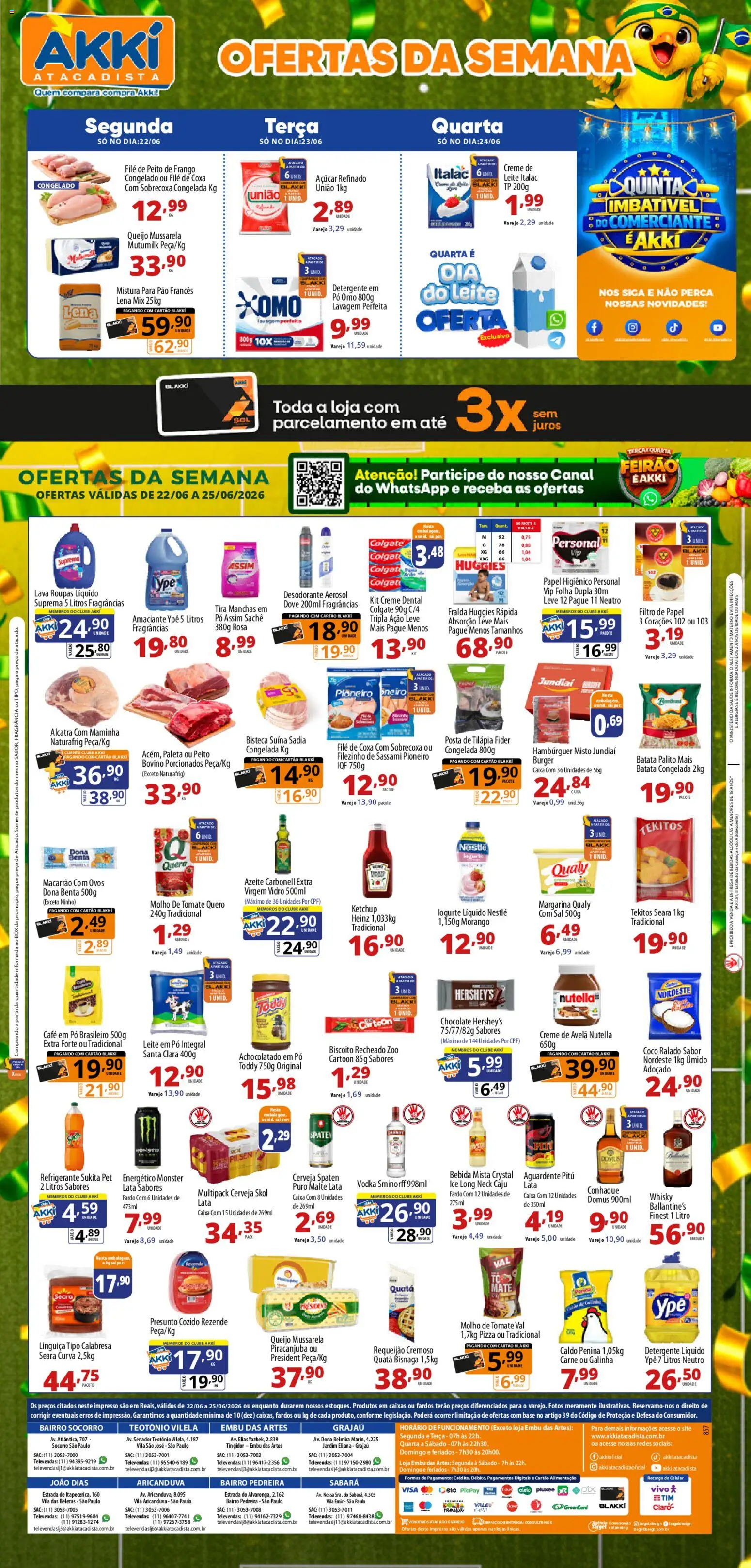 Pré-Visualização do folheto "Akki Atacadista - Ofertas da semana" da loja Akki Atacadista válido a partir de 22/06/2026