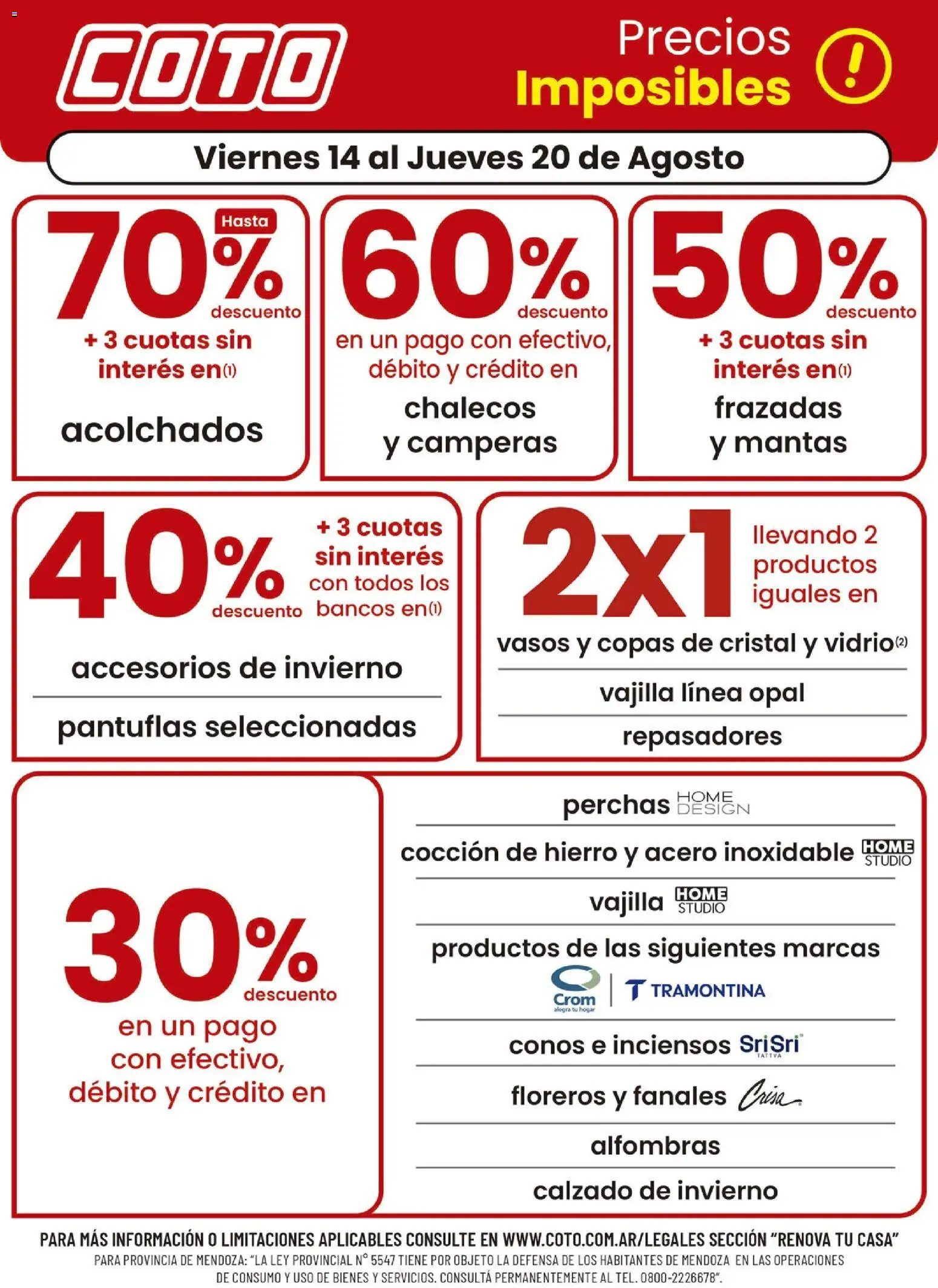 Vista previa del folleto de la tienda Coto válido desde el 14/08/2026 - Vajilla, Vasos
