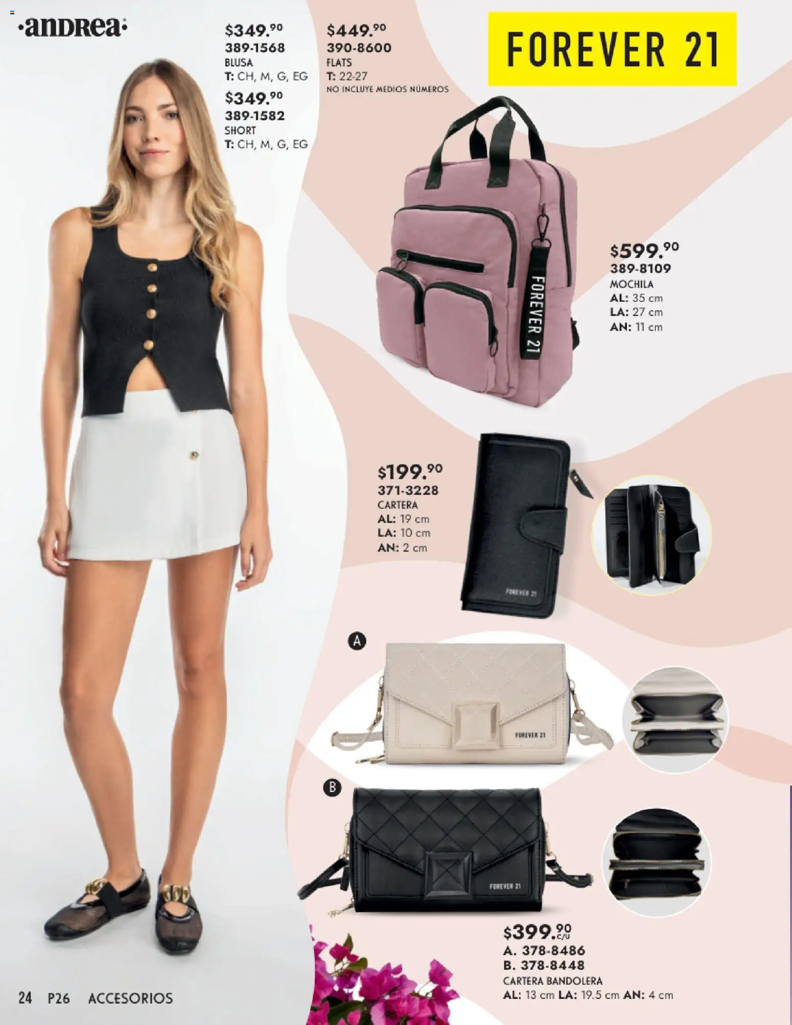 Vista previa las ofertas de la tienda Andrea - Catálogo Primavera desde el 25/01/2026 - Mochila, Short, Blusa