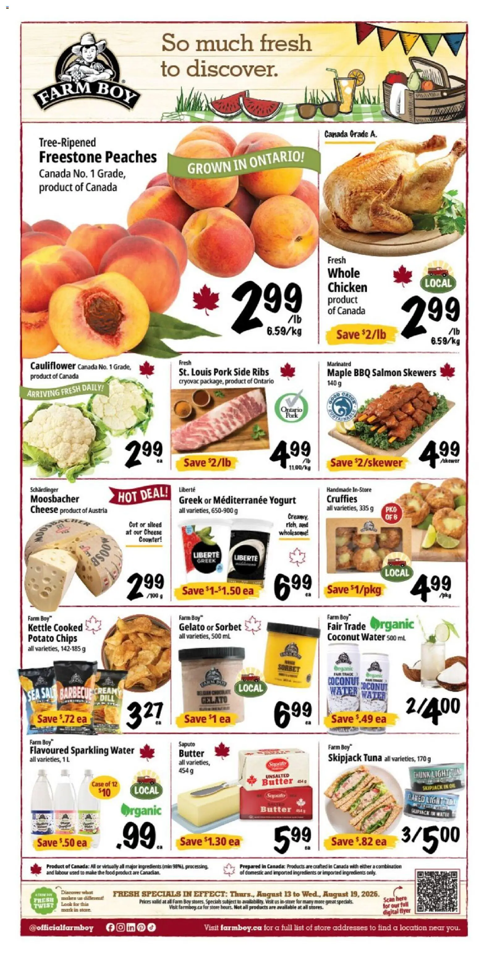Preview of leaflet Farm Boy weekly flyer / circulaire from shop Farm Boy is valid from Aug 13, 2026