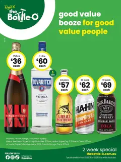 Preview of catalogue Good Value Booze, For Good Value People. 20/07 from shop The Bottle-O valid 20/07/2026
