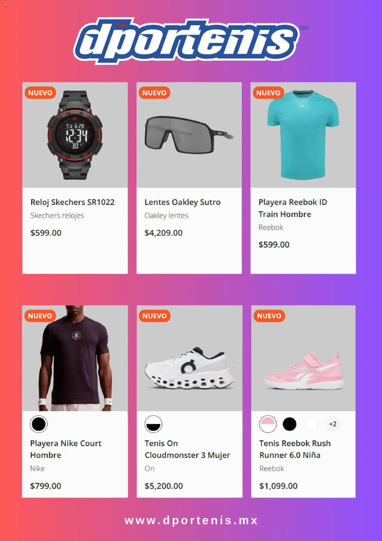 Vista previa las ofertas de la tienda Dportenis - Dportenis catálogo desde el 16/09/2026 - Reloj, Tenis, Playera, Lentes